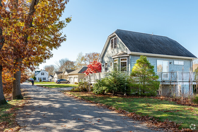 Lake front properties sit nestled in the trees with plenty of privacy is Garden Hills.