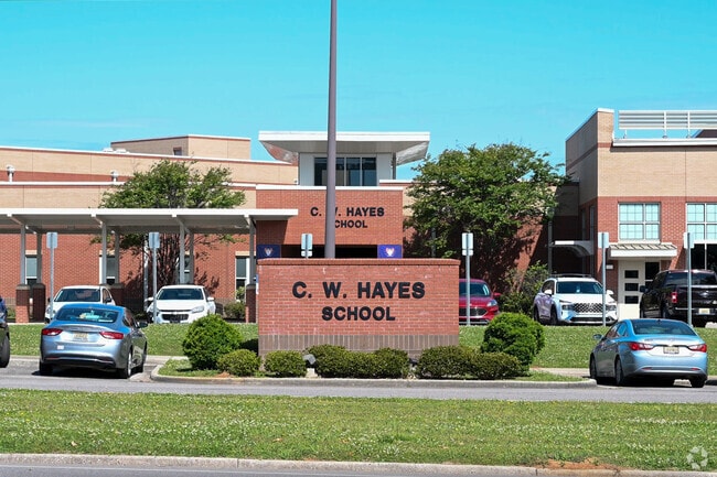 C.W. Hayes K-8 School colors are navy blue and burnt orange.