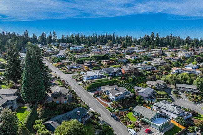 The hilly streets of the Marine View neighborhood are quite unique in the area.