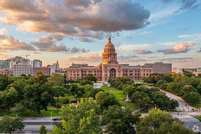 The West End neighborhood is indeed just a couple of blocks away from the Texas State Capitol.