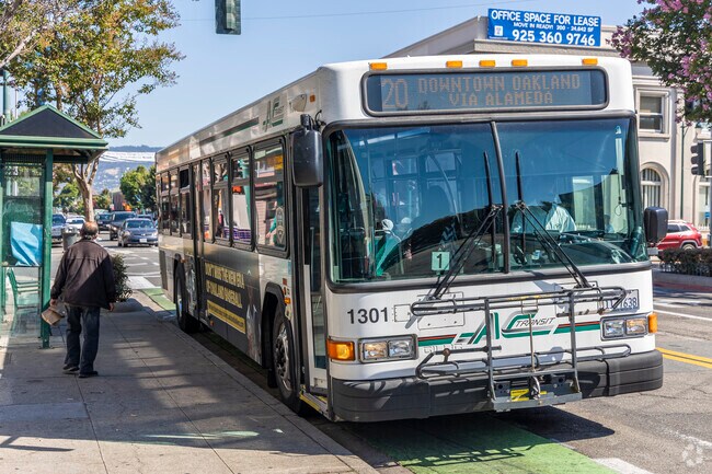 Alameda is served by multiple AC Transit bus lines.