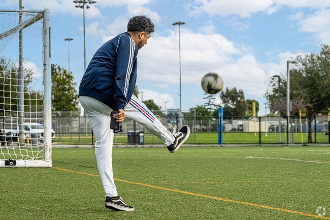 Many locals can be found at the Soccer field at Smith Park in Pico Rivera