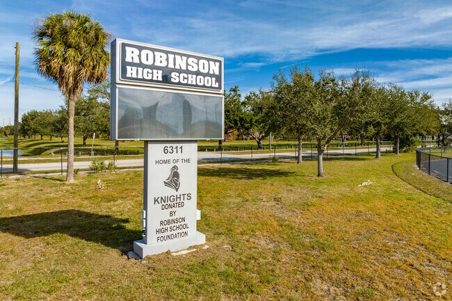 Older students attend Robinson High School, home of the knights.