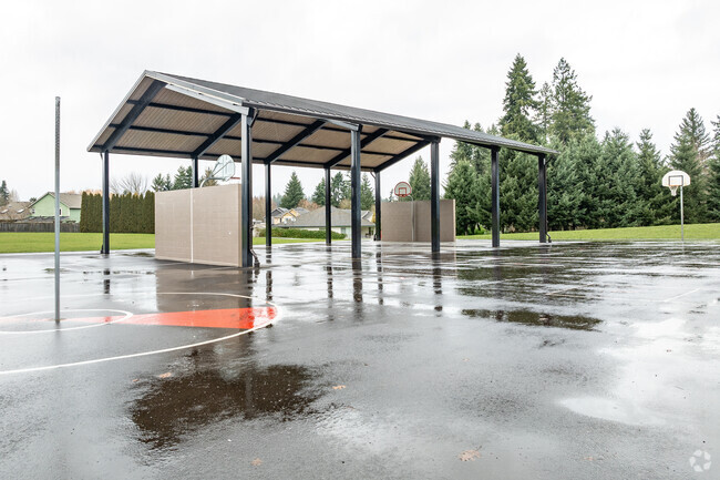 The covered basketball court at Sacajawea Elementary School in Vancouver, WA.