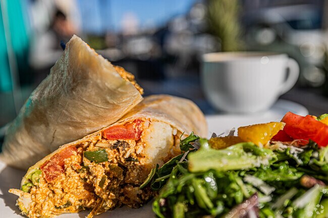 Indulge in Beach'N'SF's burritos, a fusion of flavor and vegan goodness.