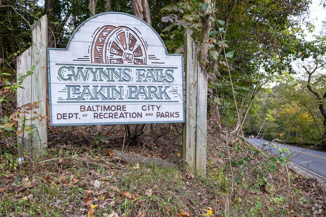 Gwynns Falls Leakin Park trailhead is located at Franklintown’s entrance.