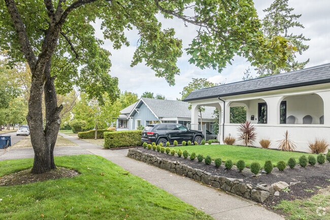 A Shaded Sidewalk In the Fairmount Neighborhood in Eugene, OR.
