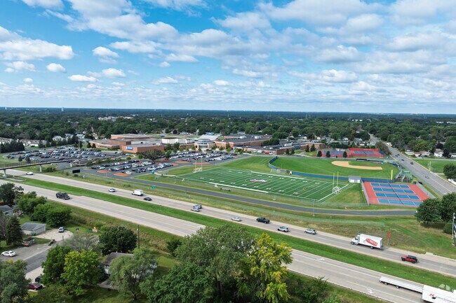 Spring Lake Park Senior High School has multiple sports fields on campus.