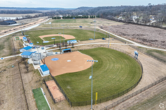 The baseball and softball complex is right across the street from the school.