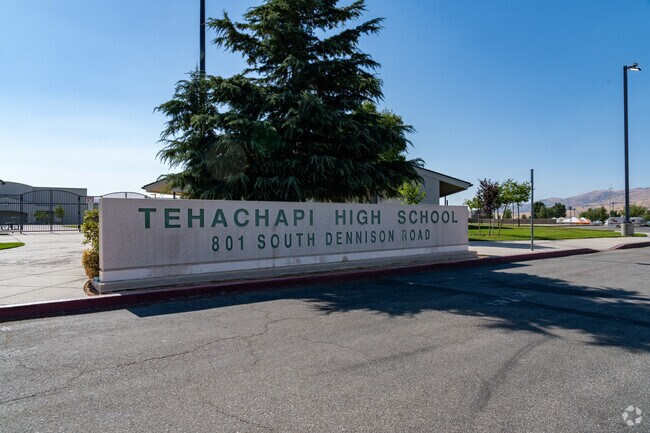 The sign at Tehachapi High School welcomes students and staff as they enter the grounds.
