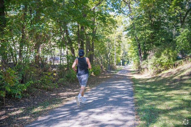 Residents of Rasmussen Park can exercise on the Red Jacket Trail.