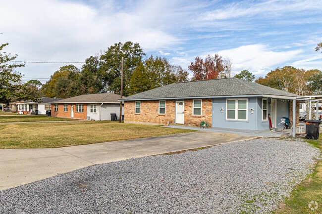 Traditional brick ranch style homes are popular in Gonzales.