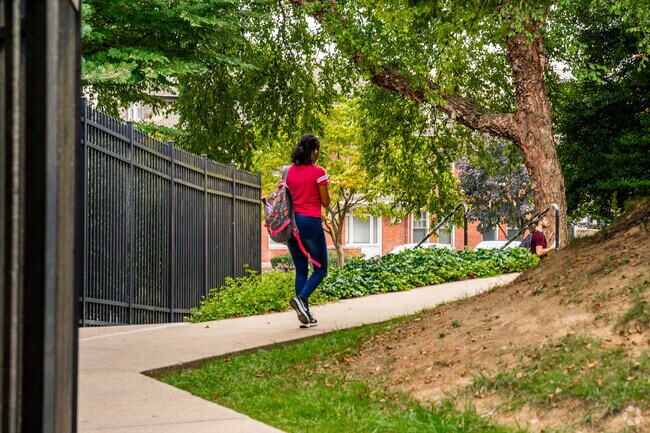 A student walks to class at Thaddeus Stevens College of Technology in Stevens, Lancaster.