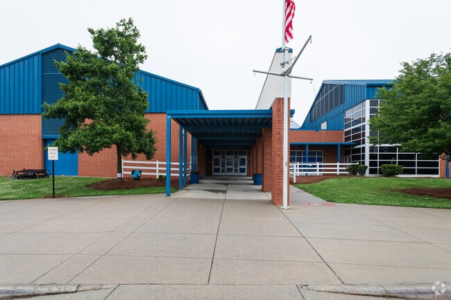 The entrance to Lake Norman High School, home to the Wildcats.