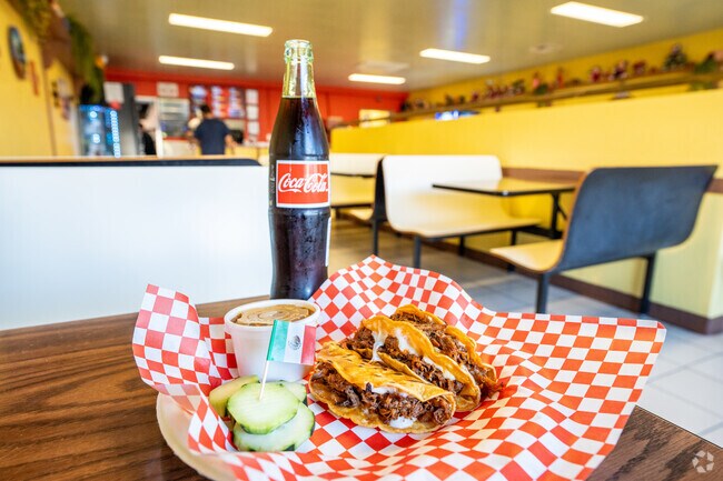 The tacos from nearby Birria Mi Rancho have that authentic Mexican taste.