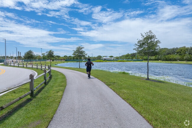 Canyon District Park has paved paths for runners and walkers.