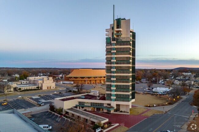 The Price Tower in Bartlesville was designed by Frank Lloyd Wright in 1929.