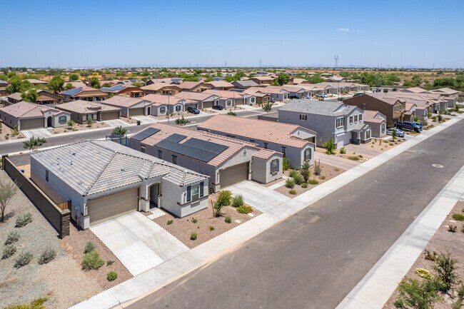 Capture the aerial view of new homes, a vibrant addition to Coldwater West.