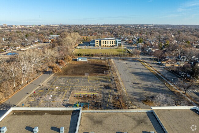 Anishinabe Academy sits along side Hiawatha Collegiate High School.