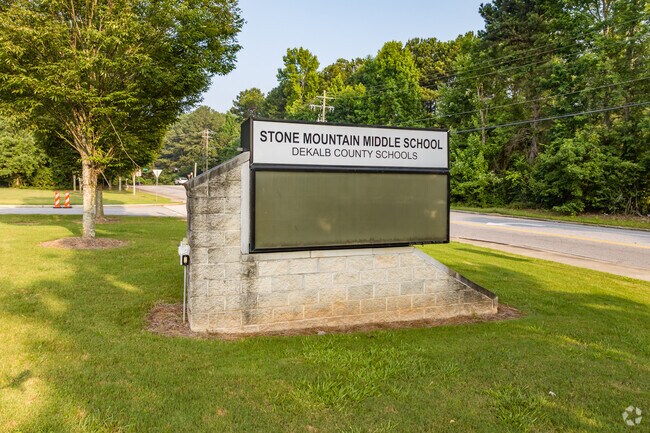 Sign for Stone Mountain Middle School in Atlanta.