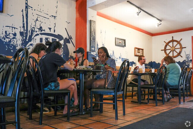 The Wharf Fresh Seafood Market  and Eatery in McLoughlin is a popular place on weekends.