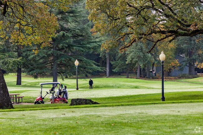 An 18-hole golf course is an easy stroll from Beaverton's Denney Whitford neighborhood.
