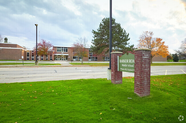 Barker Road Middle School sign and main entrance.