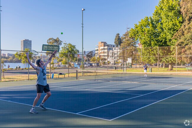 Merritt's Athol Plaza tennis courts are a beautiful place to play tennis.