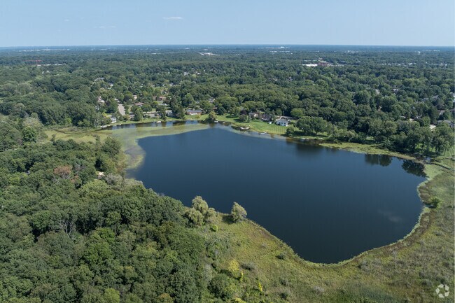 Lake Hill N Brook is a private lake in Parkview Hills with a walking trail running beside it.