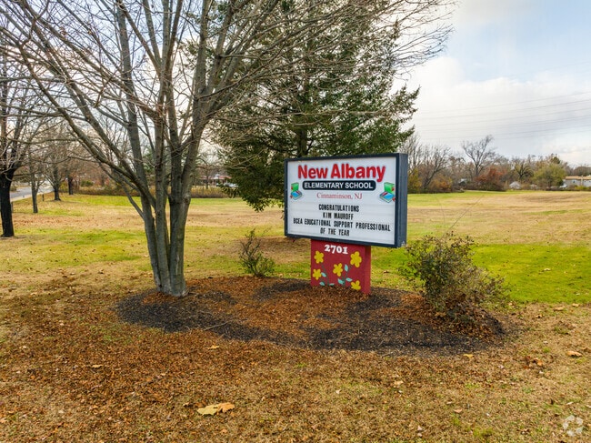 A vibrant entrance sets the tone for a day of learning at New Albany Elementary.