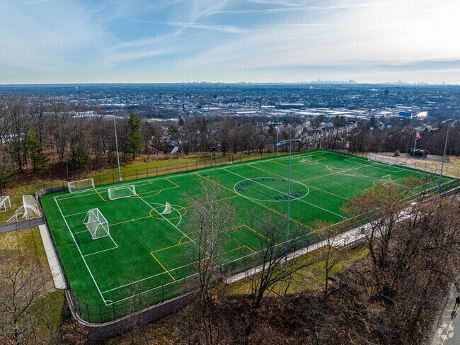 Hofstra Park in Hillcrest features a large turf field where children can practice sports and compete.