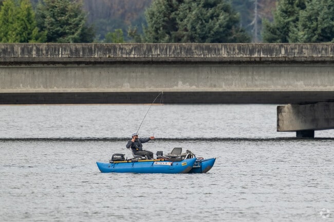 Fishermen find strategic spots to cast their lines along the water Bolon Island Tideways State Wayside in Reedsport.