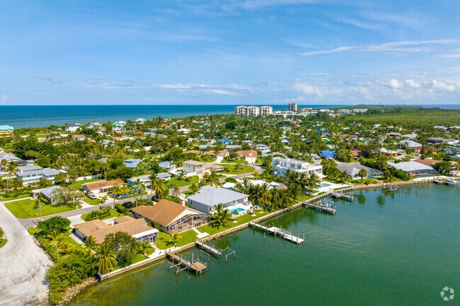 Many single family homes on the water in South Beach have private docks for their boats.