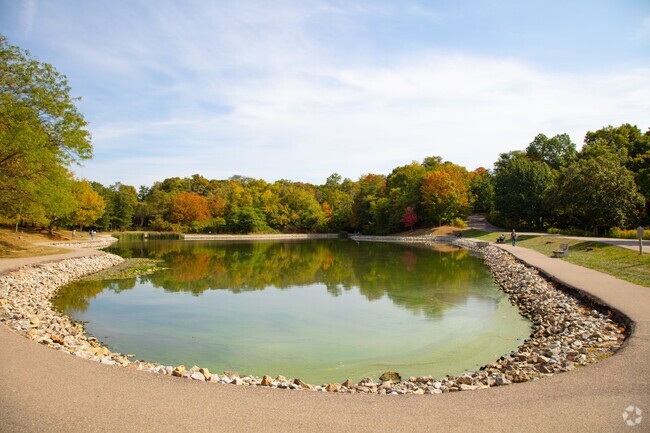 View of the pond at Mitchell Memorial Forest located in Outer Hamilton County, Cleves, OH.