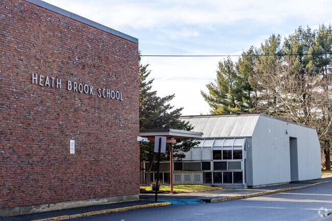 The arrival area to the Heath-Brook Elementary School is covered.