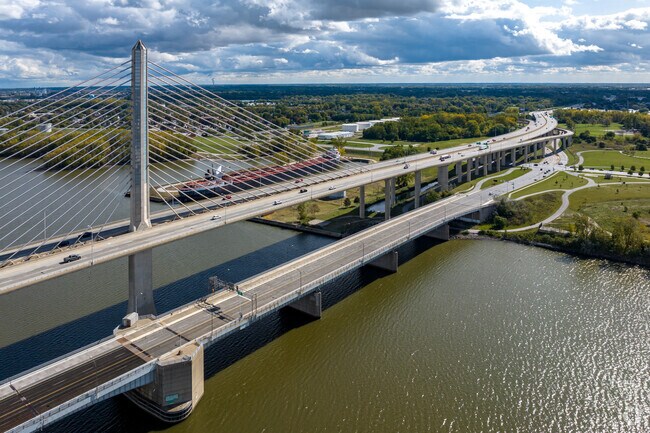 The majestic Veterans Glass City Skyway Bridge is visible from most homes in East Toledo.