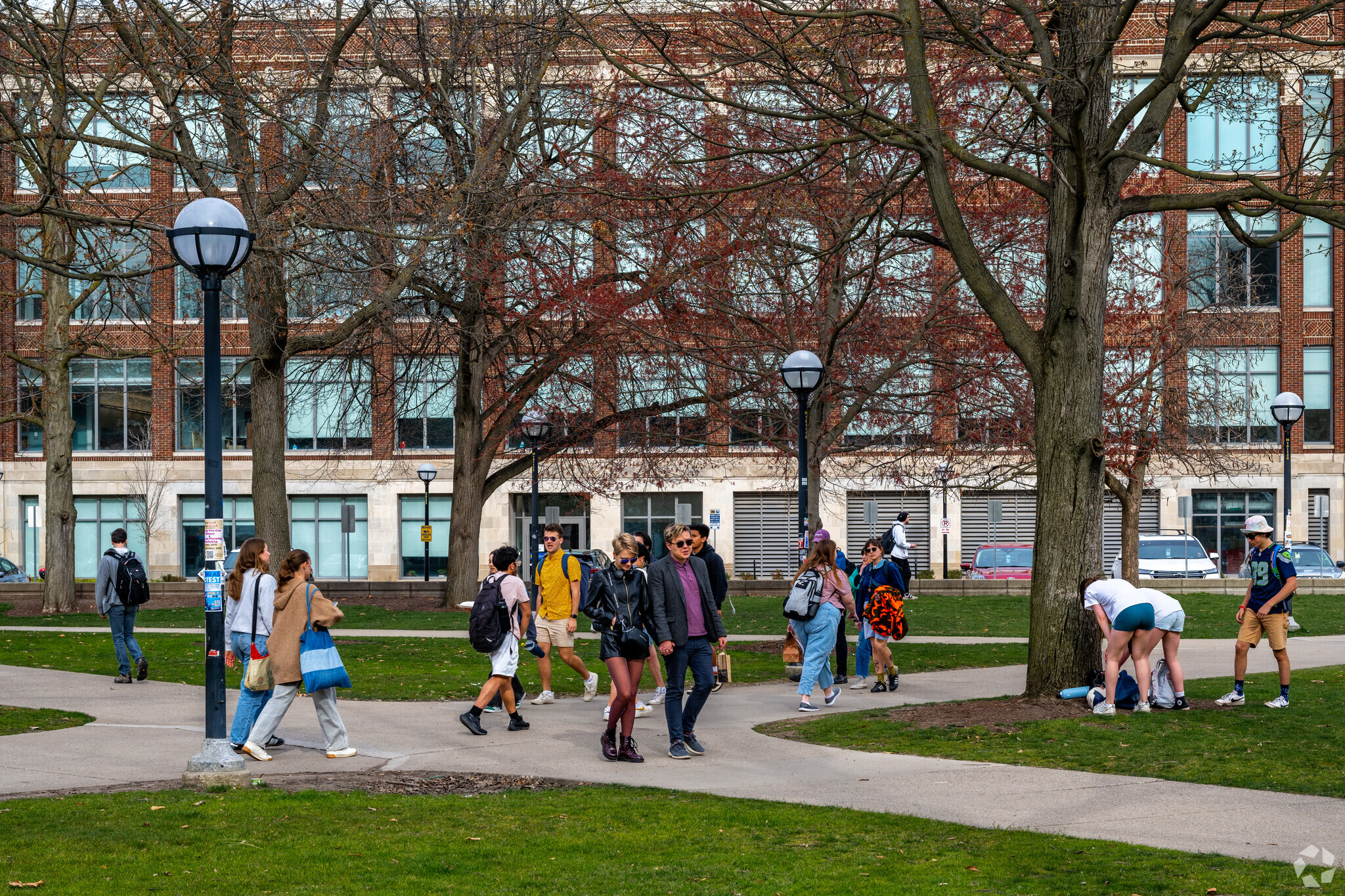 Students heading to class at the University of Michigan.