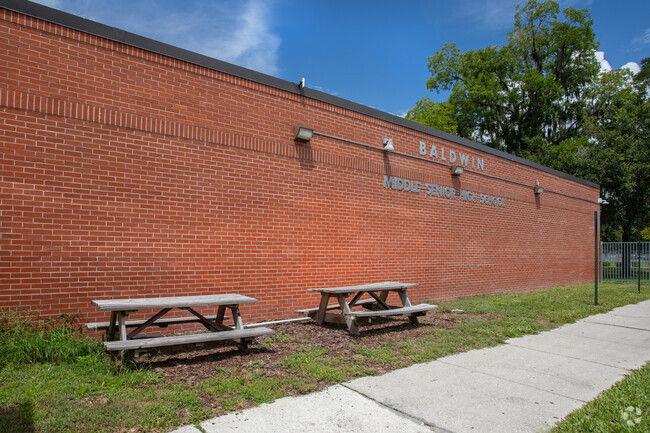 Baldwin Middle-Senior High School outdoor picnic area in Baldwin, FL.