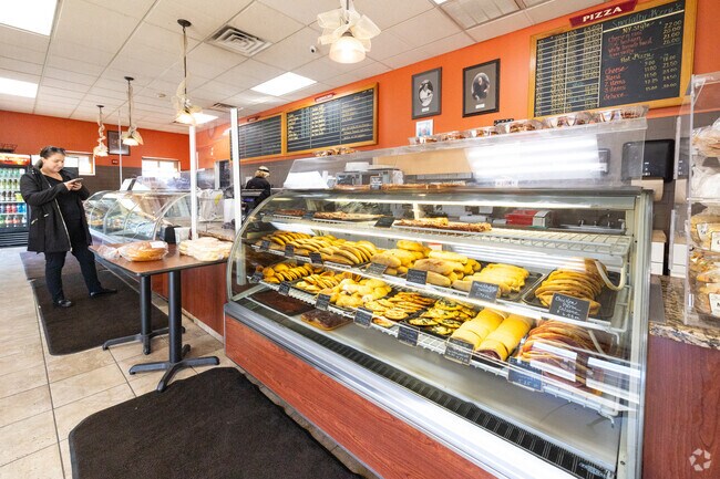 D. Palmieri's Bakery off Route 128 sells savory and sweet goods at a convenient location.