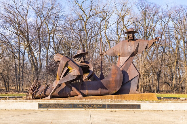 The Chicago Portage National Historic Site in Lyons features monuments to historic explorers.