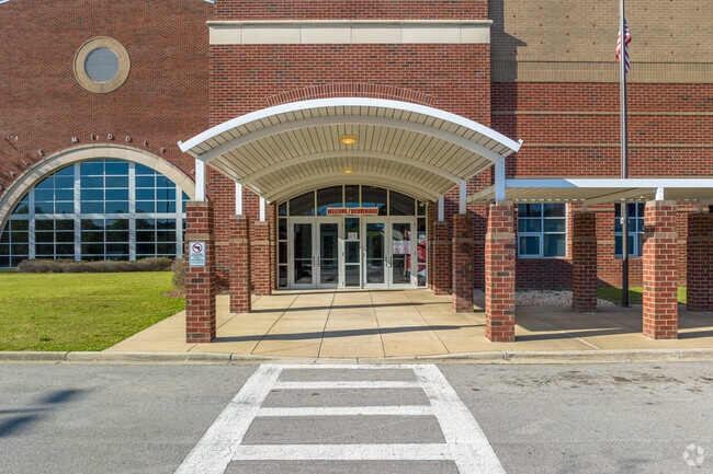 The front entrance of Irondale Middle School.