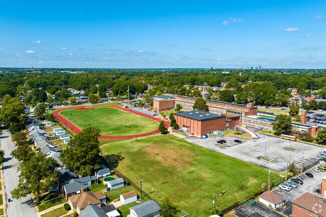 The Bishop DuBourg campus includes sports fields.