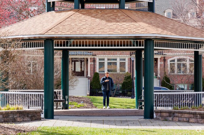 Gazebo located in Palatine Towne Square is a perfect spot to relax in downtown area.