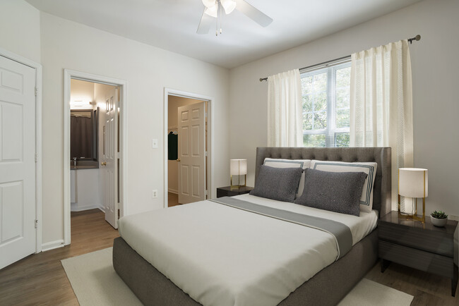Renovated Package II bedroom with hard surface flooring