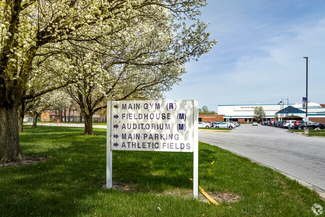 Merrillville High School signage home of the Pirates, Schererville, IN.