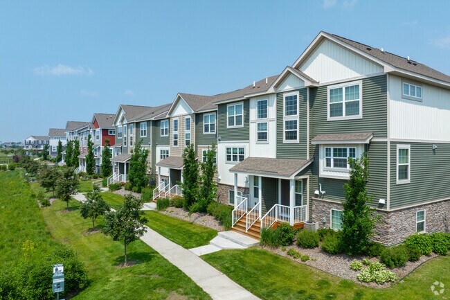 Modern townhouses can be found throughout Founders.