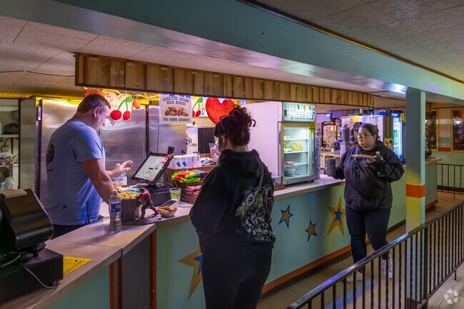 Carnot-Moon residents get snacks before the movie begins at Dependable Drive-In.