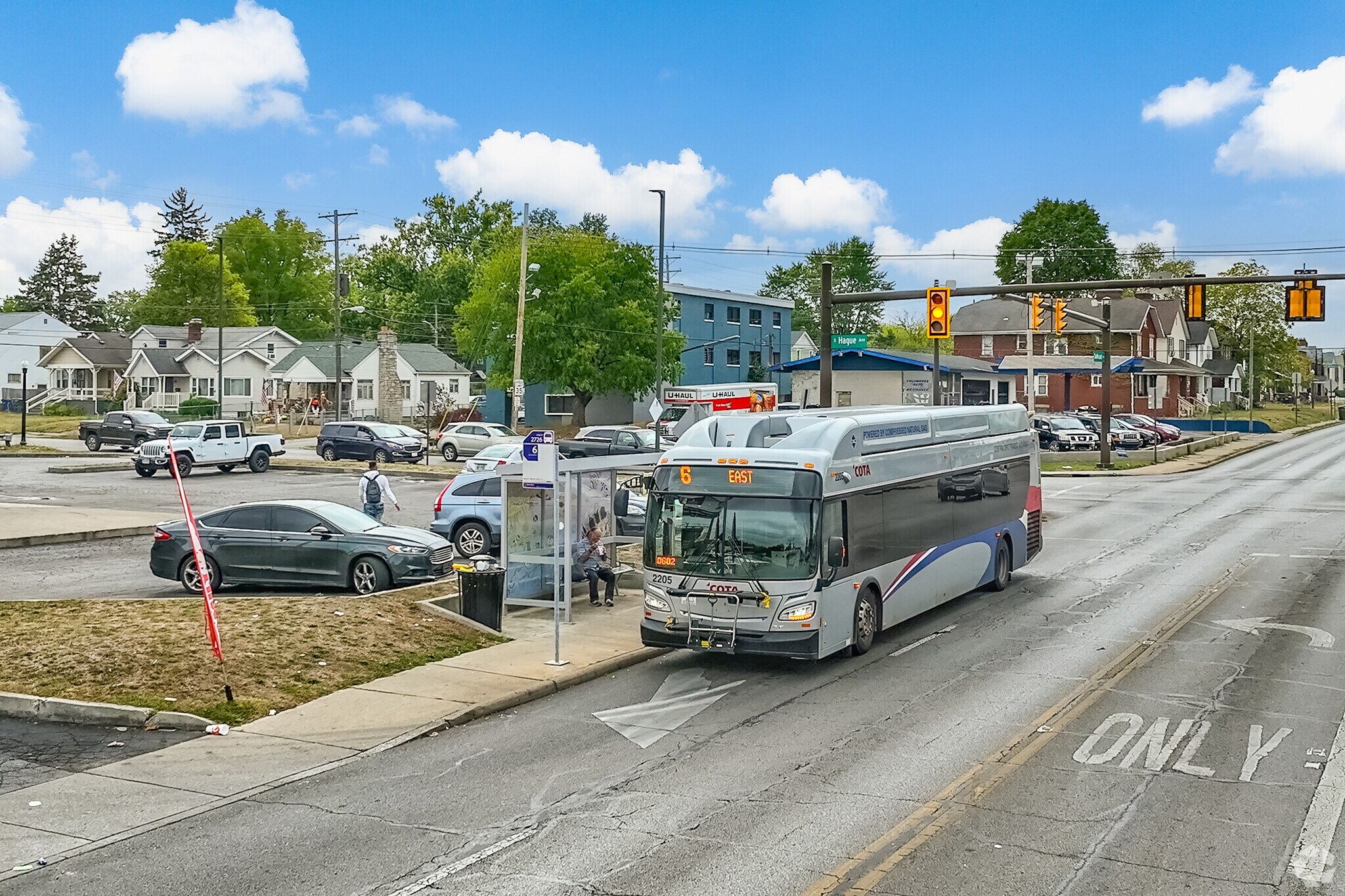 COTA bus line number six has a few bus stops on Sullivant Avenue in South Hilltop.