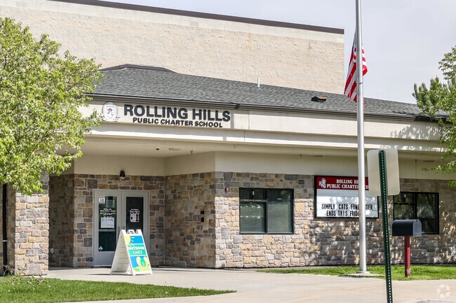 Student drop off area at Rolling Hills Public Charter School.