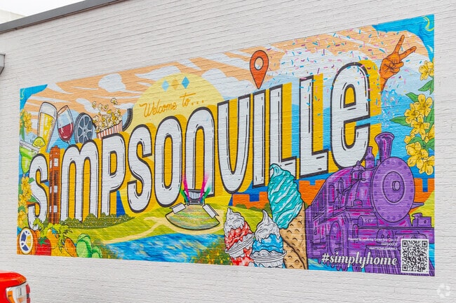 Colorful murals can be found all over downtown Simpsonville.